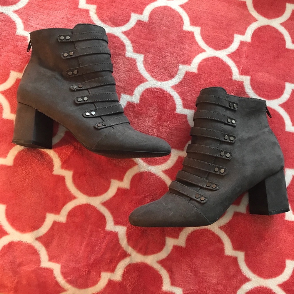 Gray Military Style Booties
